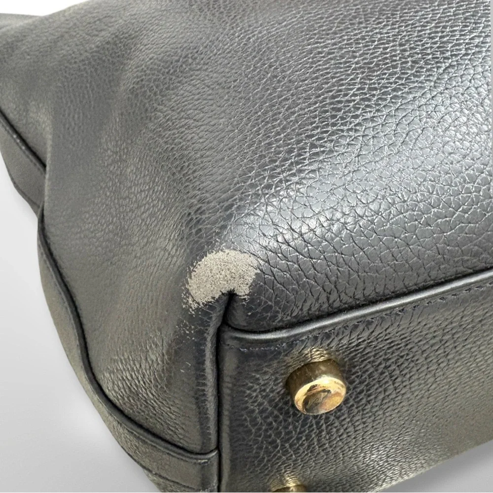 Coach Gray Pebbled Leather Taylor Tote Bag